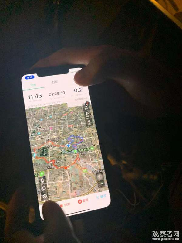 红色线路为网友上传在某软件的“中国地图”线路（受访者供图）