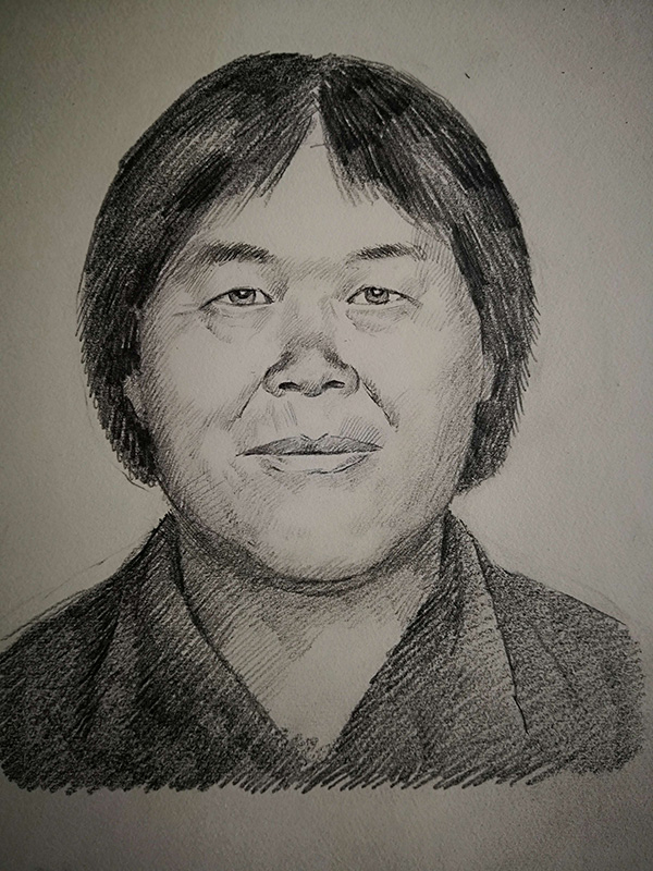 　林宇辉绘出的拐卖儿童嫌犯“梅姨”最新画像。 受访者 供图