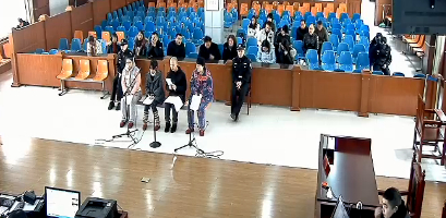 天一案二审法庭。视频截图