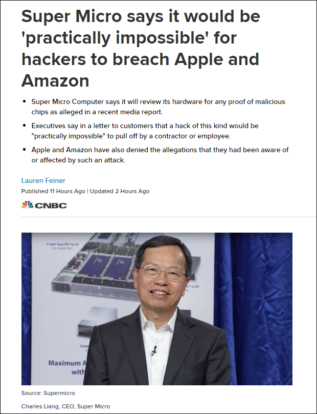 美超微CEO梁见后（Charles Liang） CNBC报道截图