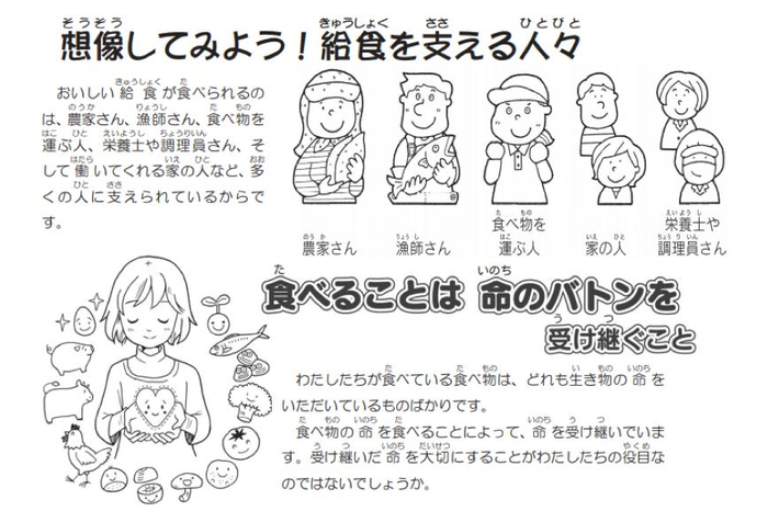 学校宣传饮食文化时所用手册，教育孩子们懂得感恩