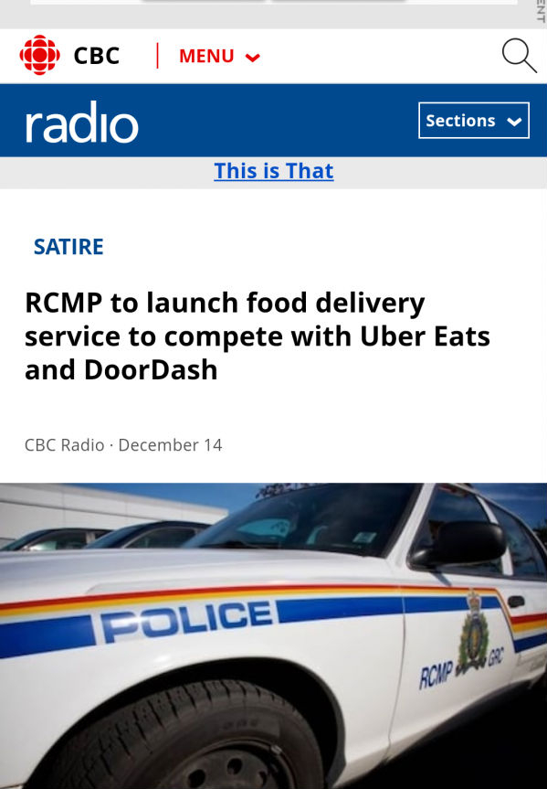  加拿大广播公司（CBC）报道原文截屏。