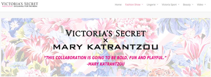 图片来源：截自Victoria‘s Secret官网