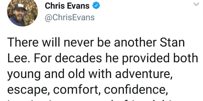 钢铁侠美国队长发文悼念斯坦李