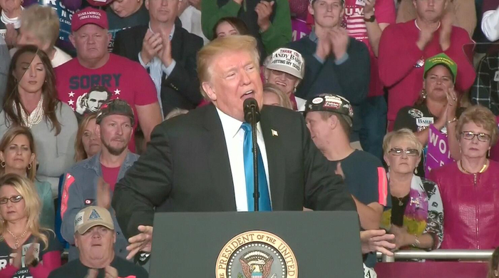 特朗普13日发表对“迈克尔”评论 视频截图