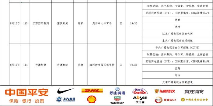 转播预告丨2018中国平安中超联赛第18轮