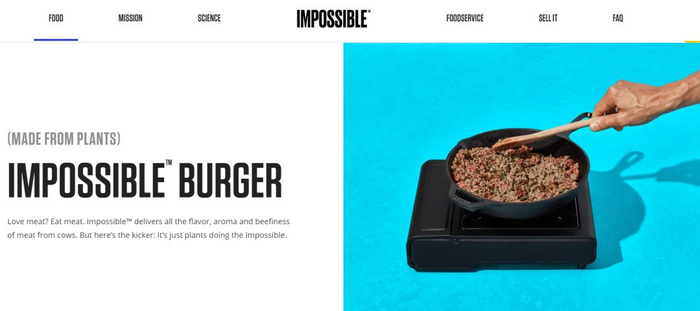 图片来源：Impossible Foods官网截图