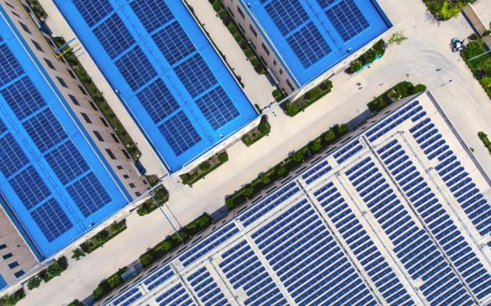 江苏宿迁绿能22兆瓦屋顶分布式电站。来源：被访者供图
