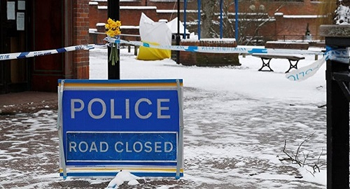 斯克里帕尔被袭现场附近。（图片来源：俄罗斯卫星通讯社网站）