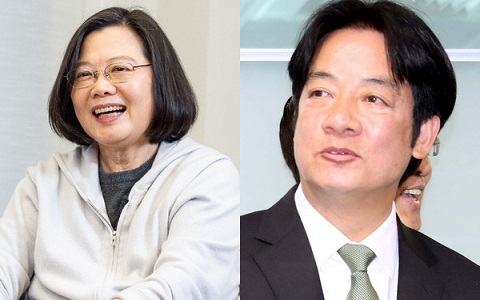 台湾地区领导人蔡英文、台当局“行政院前院长”赖清德。（图片来自台媒）
