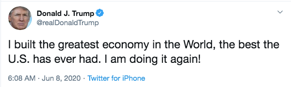 特朗普6月8日发推特。