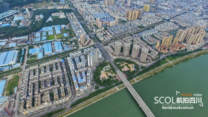 射洪城南涪江三桥 （涂捷）来源 航拍四川