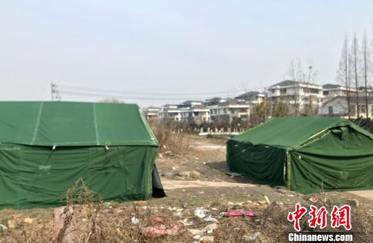 图为被拆除的考古帐篷已恢复。　崔佳明 摄