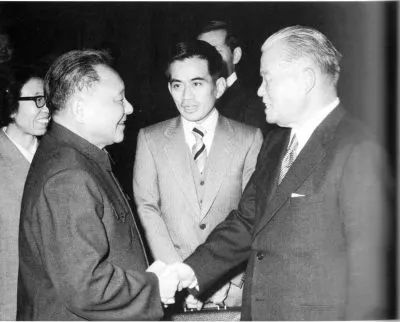 ▲资料图片：1979年12月，邓小平会见日本首相大平正芳。