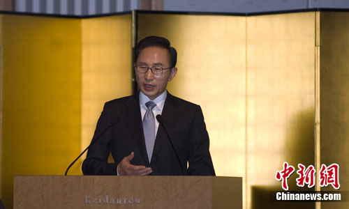 资料图片：韩国总统李明博。