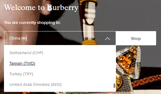 巴宝莉官网截图