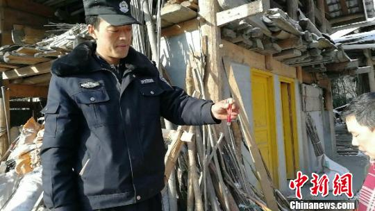 图为民警为老黄牛抽取血样。平武警方提供