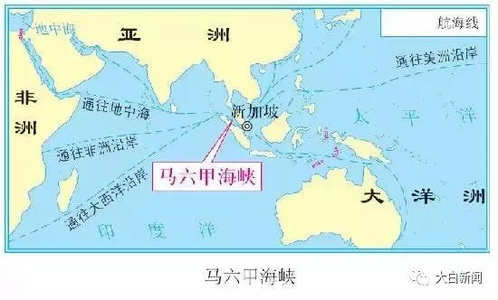 马六甲海峡地理位置示意图