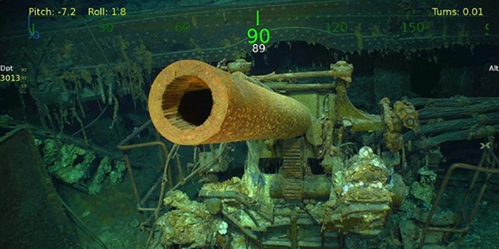 76年后 被日军击沉的美国航母残骸被发现(图)