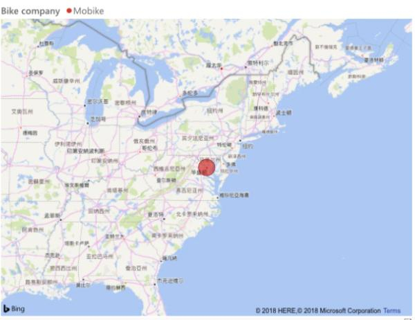 摩拜在美国的投放情况。