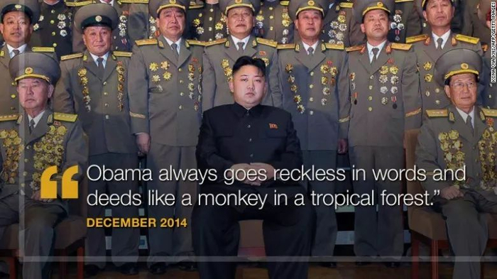 ▲朝鲜方面还曾把美国前总统奥巴马比作“热带丛林里的猴子”。（CNN）