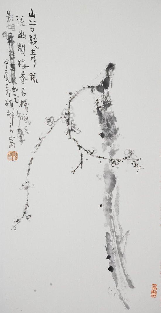  顾村言 《径幽闻梅香》 70cm×30cm  中国画