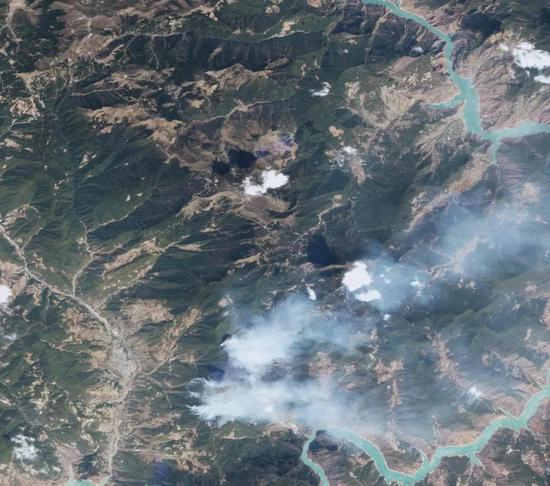  木里县项脚乡火灾现场&nbsp; 高分一号C星2020年3月30日拍摄