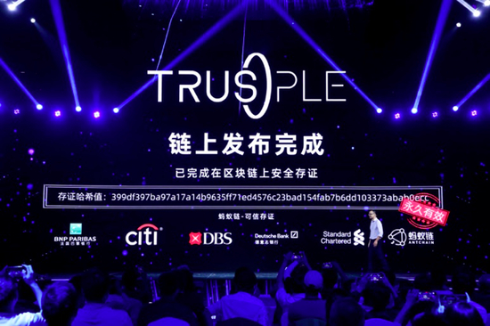 【蚂蚁链发布Trusple平台】