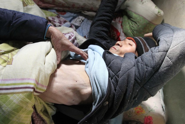 患上食道癌的村民韩学友