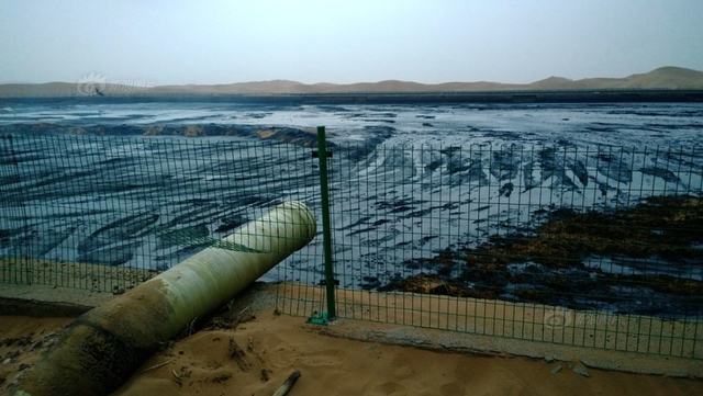 沙漠腹地成巨型排污池 周围恶臭难忍