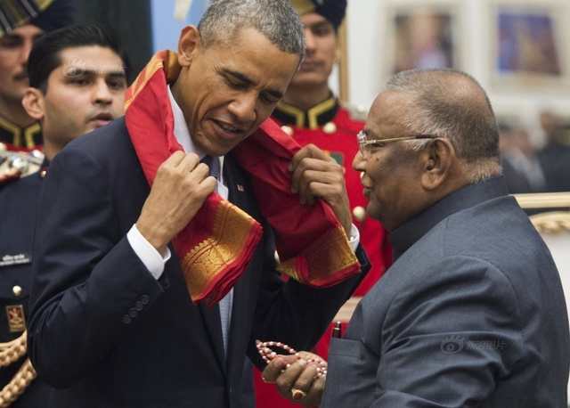 印度总统设“家宴”款待奥巴马夫妇