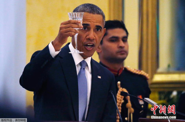 印度总统设“家宴”款待奥巴马夫妇