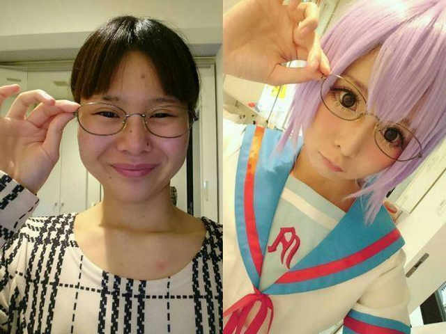 女子靠神化妆变身美少女爆红 卸妆后惊人