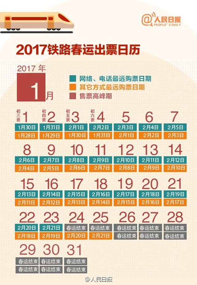 2017年春运1月13日开启 抢票全攻略