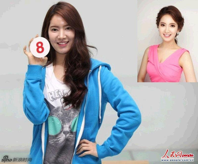 2013韩国小姐素颜照曝光 妆后变美女