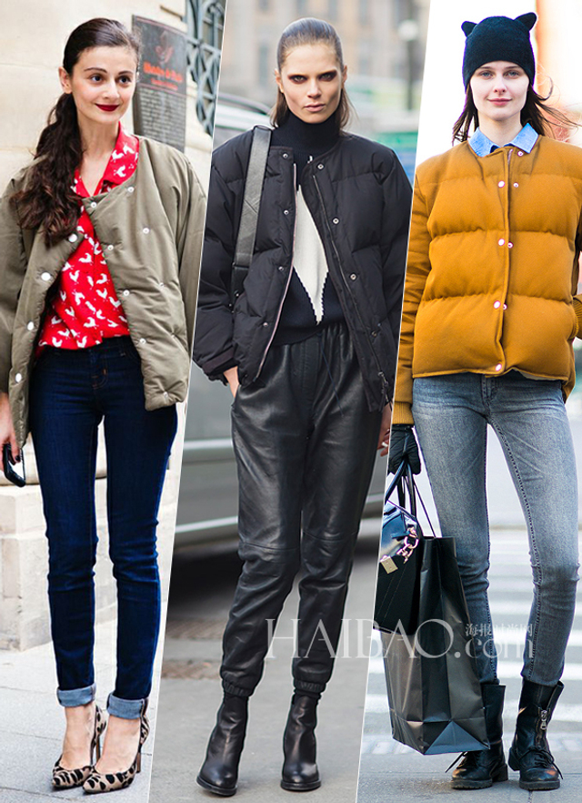 时尚达人领衔臃肿羽绒服也可以时髦不土气