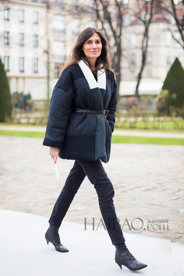 时尚达人领衔臃肿羽绒服也可以时髦不土气