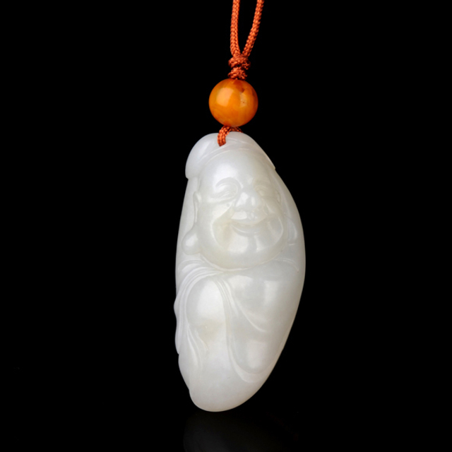1弥勒挂件 材质：新疆和田玉籽料白玉