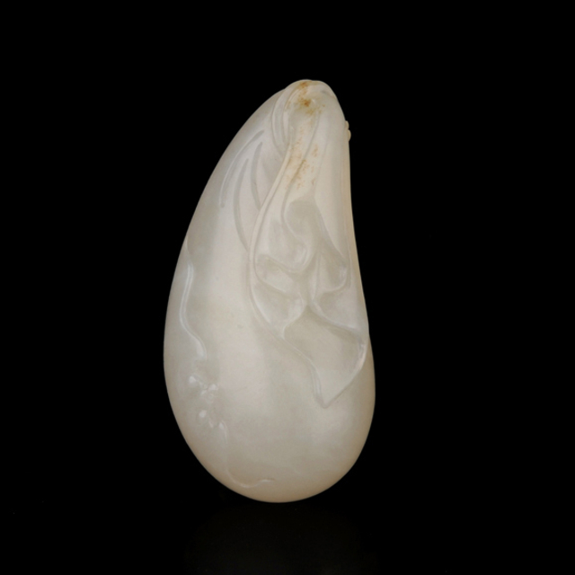 6布袋有福 材质：新疆和田玉籽料白玉