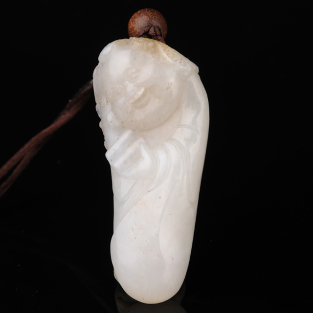 17开卷有益 材质：新疆和田玉籽料白玉