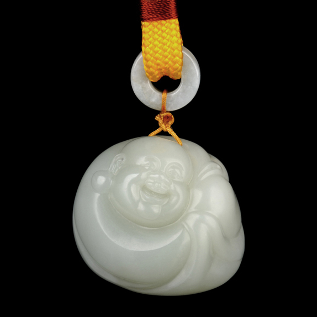 19开心弥勒 材质：新疆和田玉籽料白玉