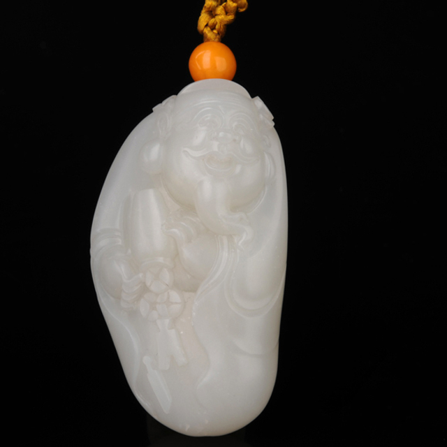37　财神　材质：新疆和田玉籽料白玉　