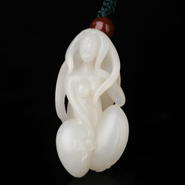 50 裸女　材质：新疆和田玉籽料白玉