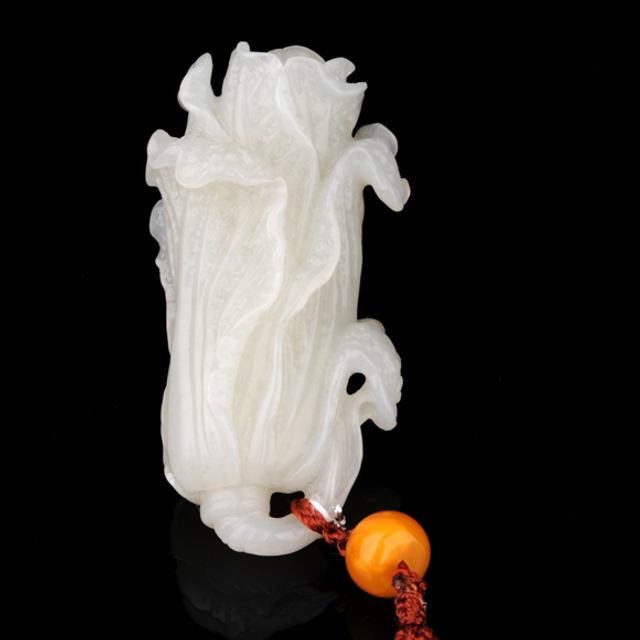 80富甲天下 材质：新疆和田玉籽料白玉  无底价