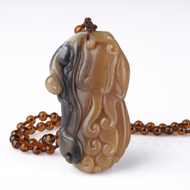 85如意猴 新疆和田玉籽料青花  无底价