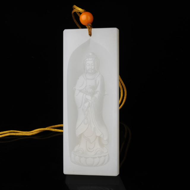 111观音　材质：新疆和田玉籽料白玉