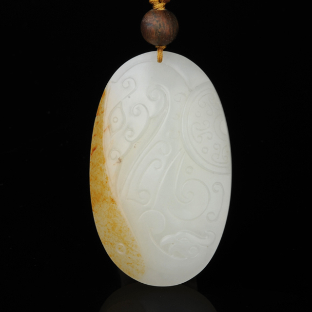 118仿古牌　材质：新疆和田玉籽料白玉