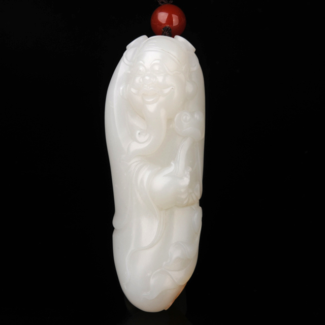 123　财神　材质：新疆和田玉籽料白玉