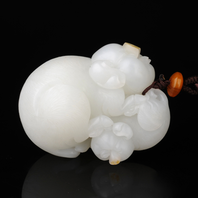 141　合家欢　材质：新疆和田玉籽料白玉