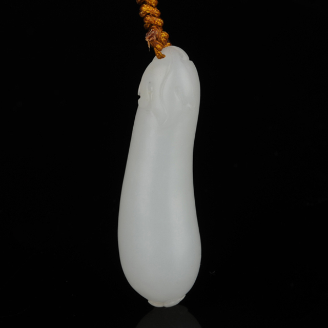 152丝瓜 材质：新疆和田玉籽料白玉